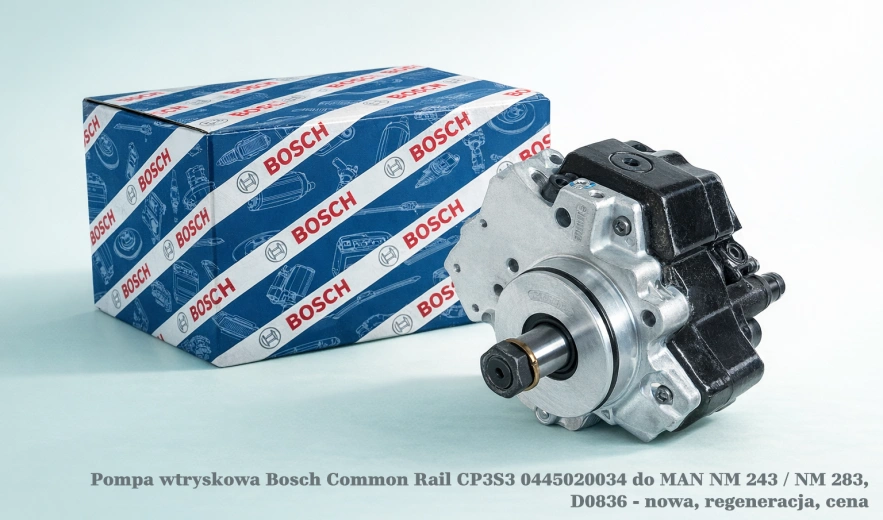 Pompa wtryskowa Bosch Common Rail CP3S3 0445020034 do MAN NM 243 / NM 283, D0836 - nowa, regeneracja, cena