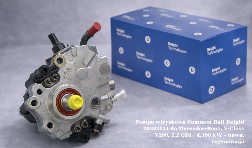 Pompa wtryskowa Common Rail Delphi 28343144 do Mercedes-Benz, V-Class V200, 2.2 CDI / d, 100 kW – nowa, regeneracja