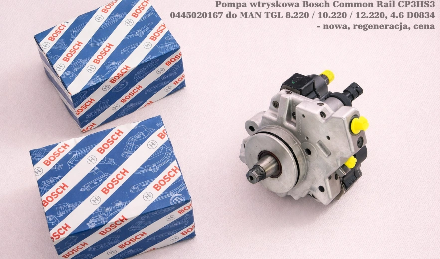 Pompa wtryskowa Bosch Common Rail CP3HS3 0445020167 do MAN TGL 8.220 / 10.220 / 12.220, 4.6 D0834 - nowa, regeneracja, cena