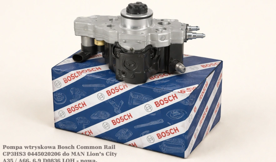 Pompa wtryskowa Bosch Common Rail CP3HS3 0445020206 do MAN Lion’s City A35 / A66, 6.9 D0836 LOH - nowa, regeneracja, cena