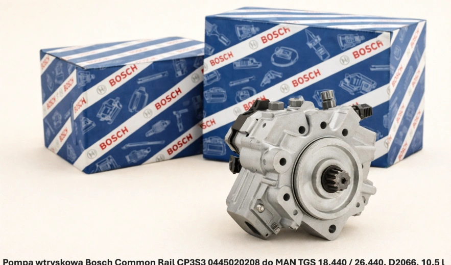 Pompa wtryskowa Bosch Common Rail CP3S3 0445020208 do MAN TGS 18.440 / 26.440, D2066, 10.5 l - nowa, regeneracja, cena