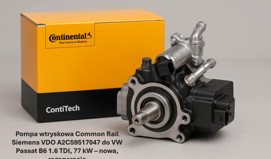 Pompa wtryskowa Common Rail Siemens VDO A2C59517047 do VW Passat B6 1.6 TDI, 77 kW – nowa, regeneracja