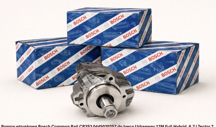 Pompa wtryskowa Bosch Common Rail CP3S3 0445020257 do Iveco Urbanway 12M Full Hybrid, 6.7 l Tector 7 - nowa, regeneracja, cena