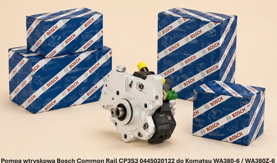 Pompa wtryskowa Bosch Common Rail CP3S3 0445020122 do Komatsu WA380-6 / WA380Z-6 - 6.7 l - nowa, regeneracja, cena