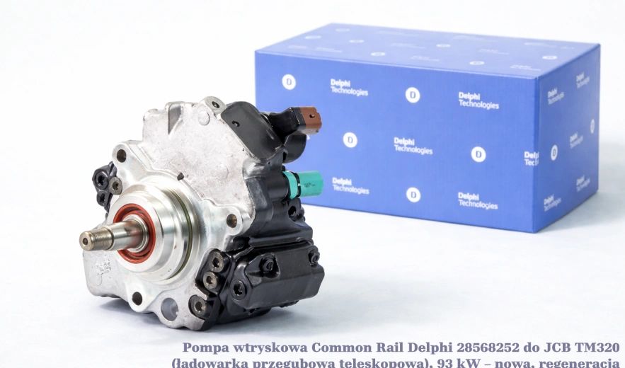 Pompa wtryskowa Common Rail Delphi 28568252 do JCB TM320 (ładowarka przegubowa teleskopowa), 93 kW – nowa, regeneracja