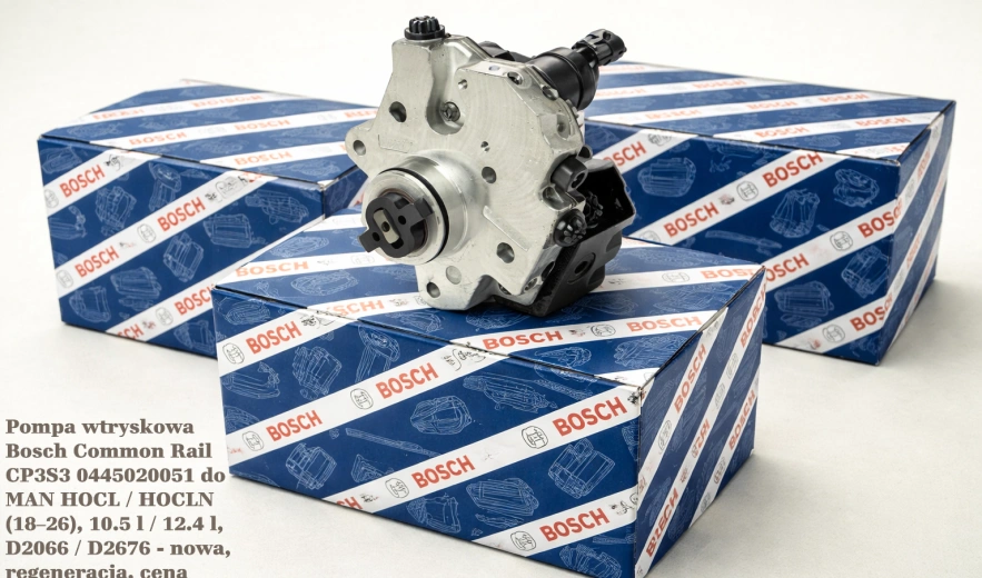 Pompa wtryskowa Bosch Common Rail CP3S3 0445020051 do MAN HOCL / HOCLN (18–26), 10.5 l / 12.4 l, D2066 / D2676 - nowa, regeneracja, cena