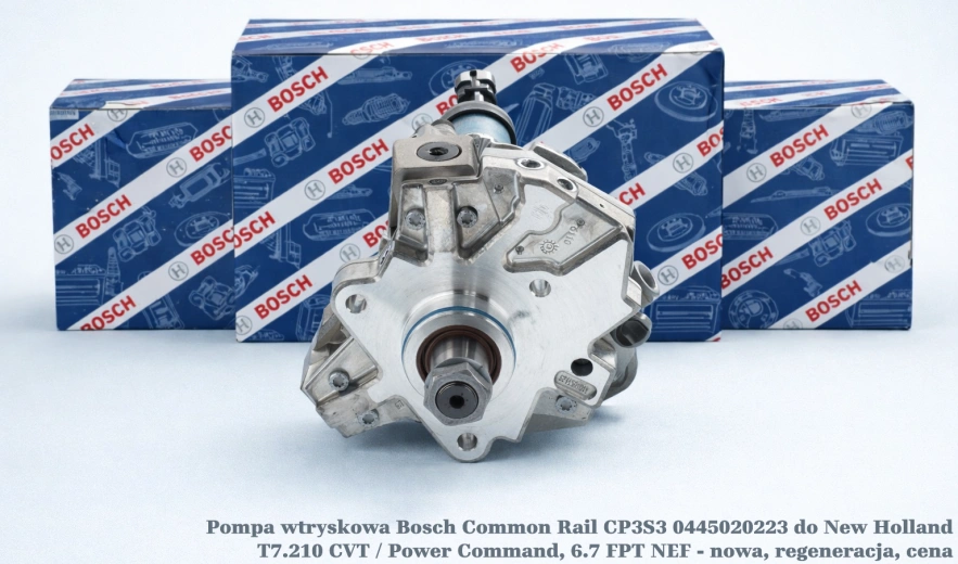 Pompa wtryskowa Bosch Common Rail CP3S3 0445020223 do New Holland T7.210 CVT / Power Command, 6.7 FPT NEF - nowa, regeneracja, cena