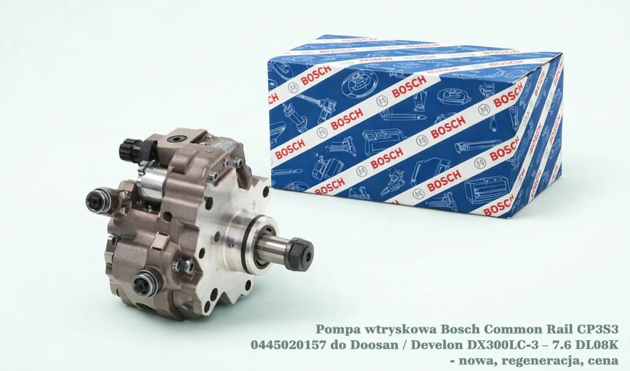 Pompa wtryskowa Bosch Common Rail CP3S3 0445020157 do Doosan / Develon DX300LC-3 – 7.6 DL08K - nowa, regeneracja, cena