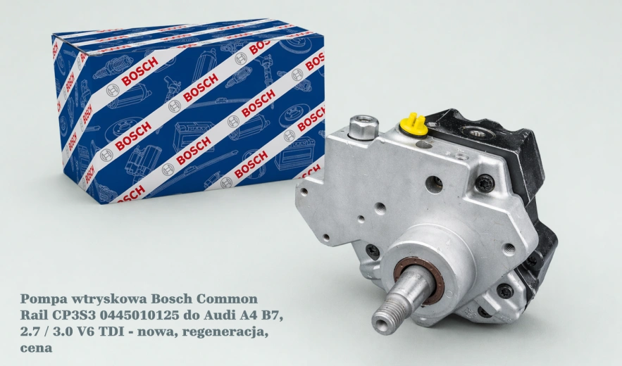 Pompa wtryskowa Bosch Common Rail CP3S3 0445010125 do Audi A4 B7, 2.7 / 3.0 V6 TDI - nowa, regeneracja, cena