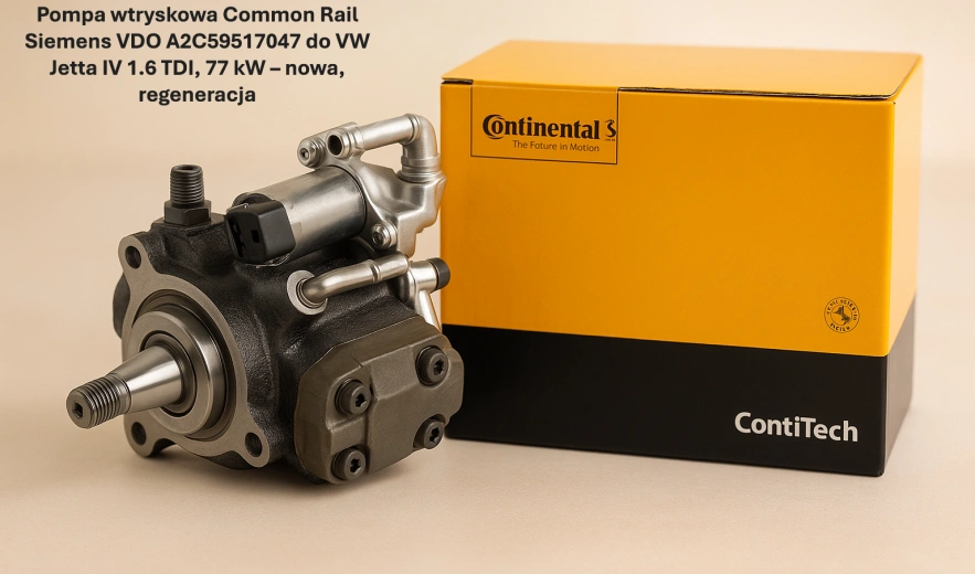 Pompa wtryskowa Common Rail Siemens VDO A2C59517047 do VW Jetta IV 1.6 TDI, 77 kW – nowa, regeneracja