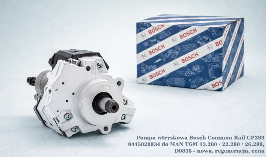 Pompa wtryskowa Bosch Common Rail CP3S3 0445020034 do MAN TGM 13.280 / 22.280 / 26.280, D0836 - nowa, regeneracja, cena
