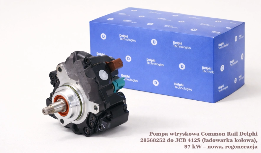 Pompa wtryskowa Common Rail Delphi 28568252 do JCB 412S (ładowarka kołowa), 97 kW – nowa, regeneracja