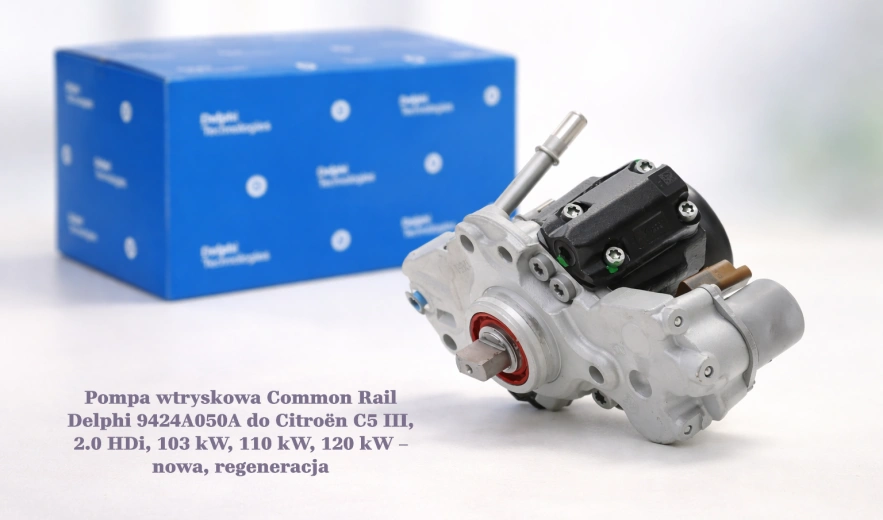 Pompa wtryskowa Common Rail Delphi 9424A050A do Citroën C5 III, 2.0 HDi, 103 kW, 110 kW, 120 kW – nowa, regeneracja