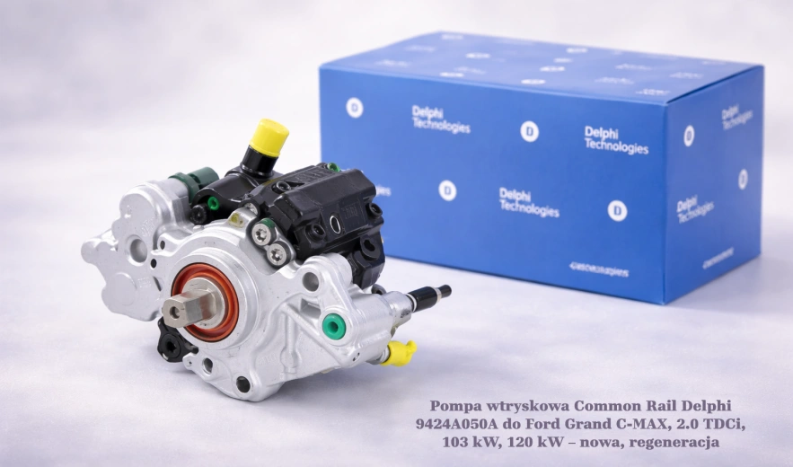 Pompa wtryskowa Common Rail Delphi 9424A050A do Ford Grand C-MAX, 2.0 TDCi, 103 kW, 120 kW – nowa, regeneracja