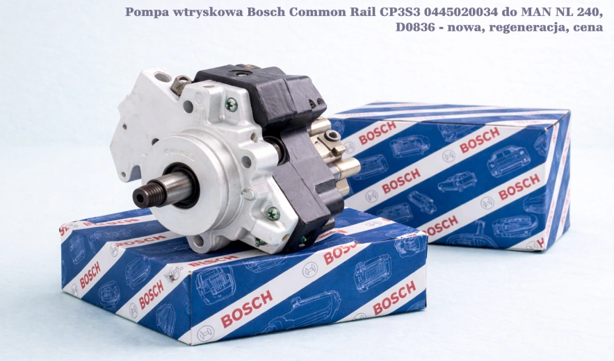 Pompa wtryskowa Bosch Common Rail CP3S3 0445020034 do MAN NL 240, D0836 - nowa, regeneracja, cena