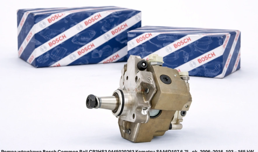 Pompa wtryskowa Bosch Common Rail CP3HS3 0445020263 Komatsu SAA6D107 6.7L, ok. 2006–2016, 103 – 165 kW - nowa, regeneracja, cena