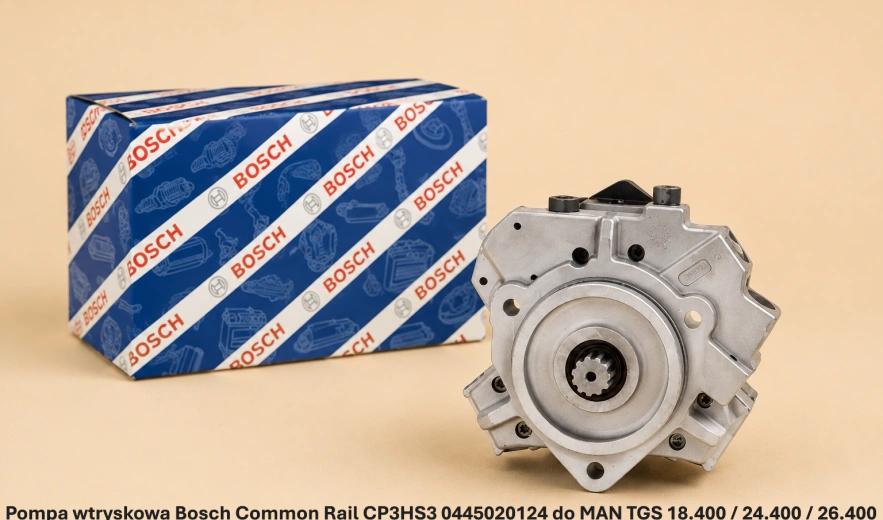Pompa wtryskowa Bosch Common Rail CP3HS3 0445020124 do MAN TGS 18.400 / 24.400 / 26.400 — 10.5 l, D2066 - nowa, regeneracja, cena