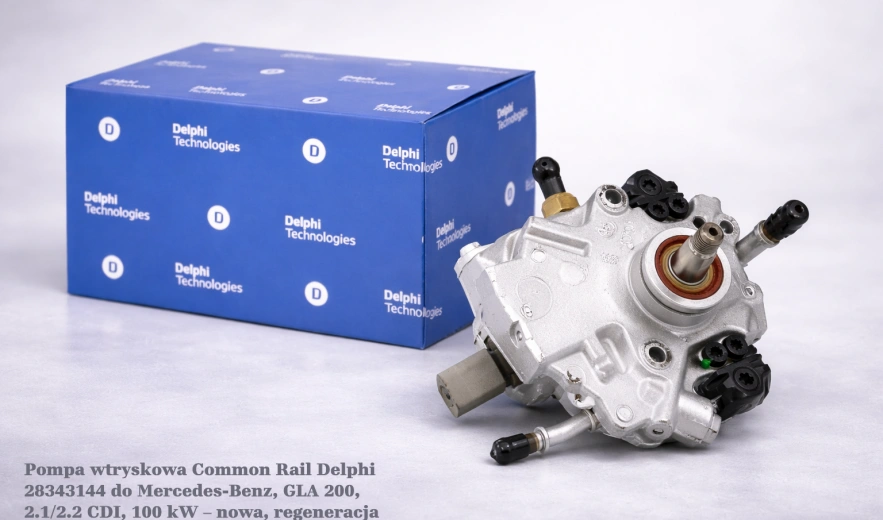 Pompa wtryskowa Common Rail Delphi 28343144 do Mercedes-Benz, GLA 200, 2.1/2.2 CDI, 100 kW – nowa, regeneracja