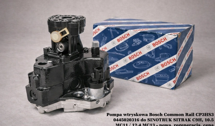 Pompa wtryskowa Bosch Common Rail CP3HS3 0445020316 do SINOTRUK SITRAK C9H, 10.5 MC11 / 12.4 MC13 - nowa, regeneracja, cena