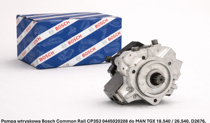 Pompa wtryskowa Bosch Common Rail CP3S3 0445020208 do MAN TGX 18.540 / 26.540, D2676, 12.4 l - nowa, regeneracja, cena