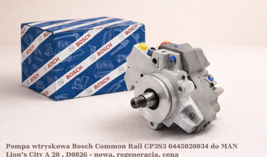 Pompa wtryskowa Bosch Common Rail CP3S3 0445020034 do MAN Lion’s City A 20, D0826 - nowa, regeneracja, cena