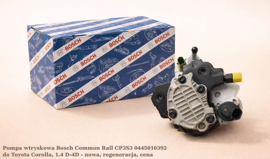 Pompa wtryskowa Bosch Common Rail CP3S3 0445010392 do Toyota Corolla, 1.4 D-4D - nowa, regeneracja, cena
