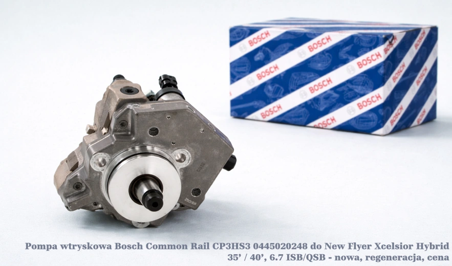 Pompa wtryskowa Bosch Common Rail CP3HS3 0445020248 do New Flyer Xcelsior Hybrid 35’ / 40’, 6.7 ISB/QSB - nowa, regeneracja, cena