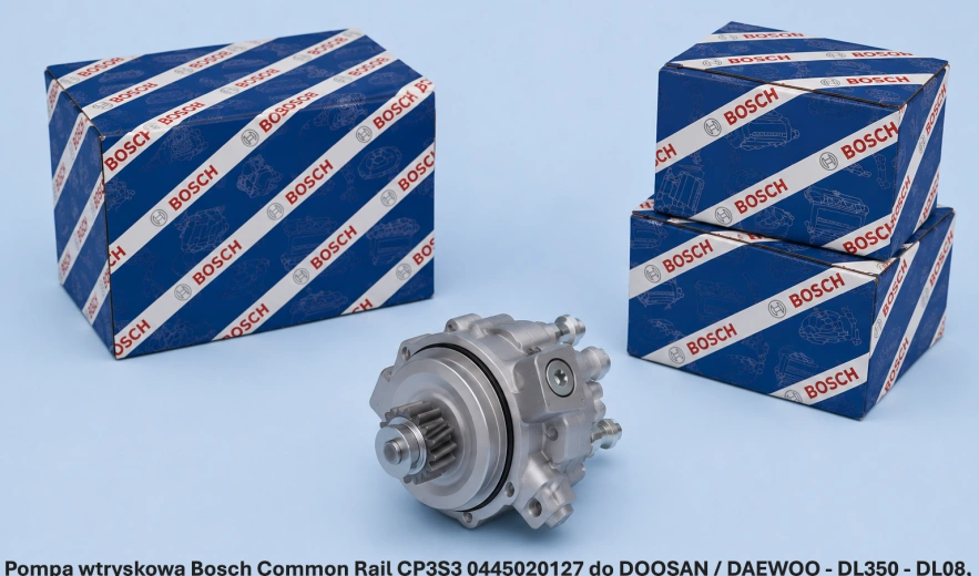 Pompa wtryskowa Bosch Common Rail CP3S3 0445020127 do DOOSAN / DAEWOO - DL350 - DL08, 7.64 l - nowa, regeneracja, cena