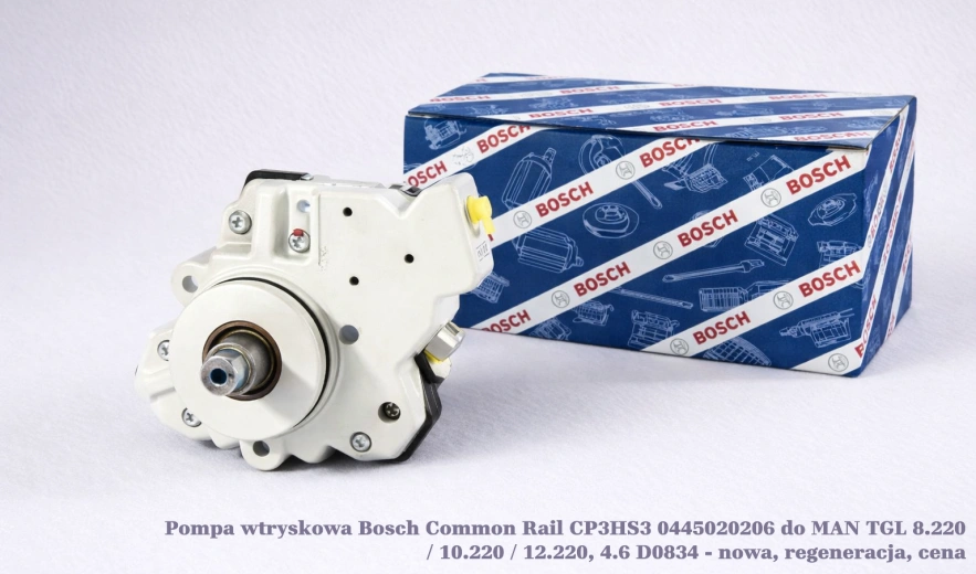 Pompa wtryskowa Bosch Common Rail CP3HS3 0445020206 do MAN TGL 8.220 / 10.220 / 12.220, 4.6 D0834 - nowa, regeneracja, cena