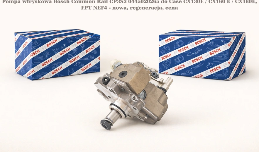 Pompa wtryskowa Bosch Common Rail CP3S3 0445020265 do Case CX130E / CX160 E / CX180E, FPT NEF4 - nowa, regeneracja, cena