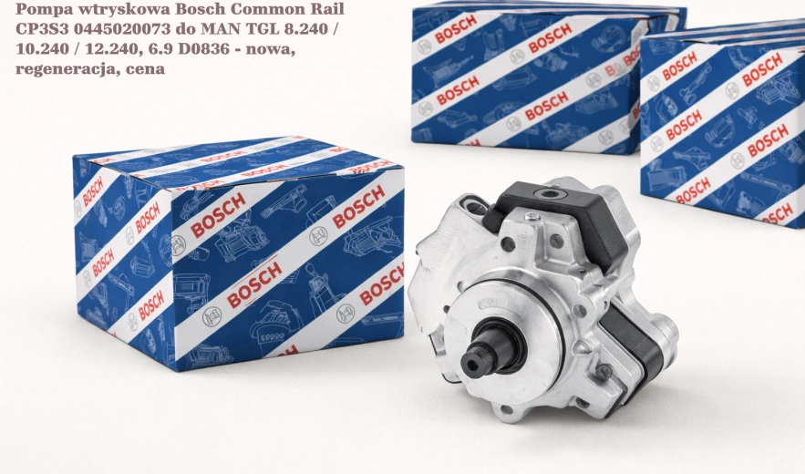 Pompa wtryskowa Bosch Common Rail CP3S3 0445020073 do MAN TGL 8.240 / 10.240 / 12.240, 6.9 D0836 - nowa, regeneracja, cena