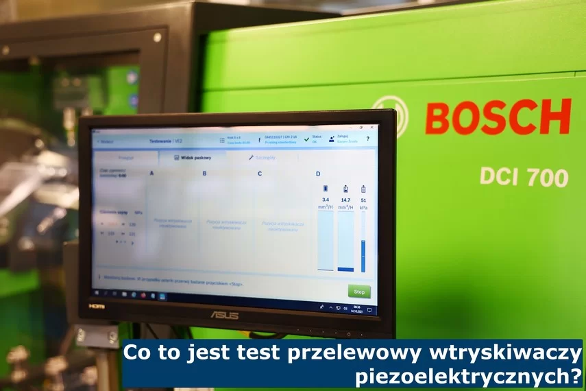 Test przelewowy wtryskiwaczy piezoelektrycznych