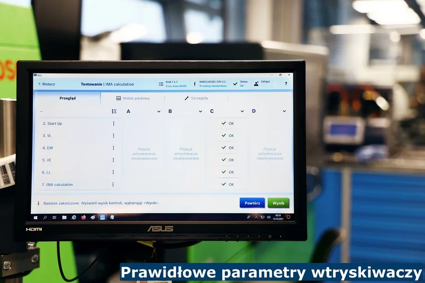 Jakie są prawidłowe parametry wtryskiwaczy?