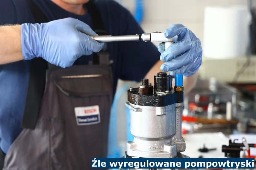 Źle wyregulowane pompowtryski Zła regulacja pompowtryskiwaczy