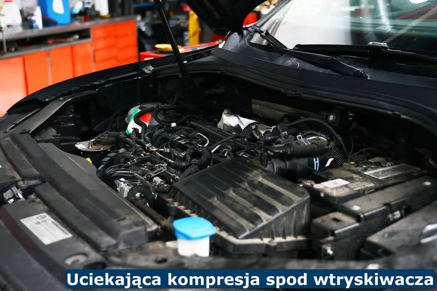 Uciekająca kompresja spod wtryskiwacza Nieszczelność wtryskiwacza