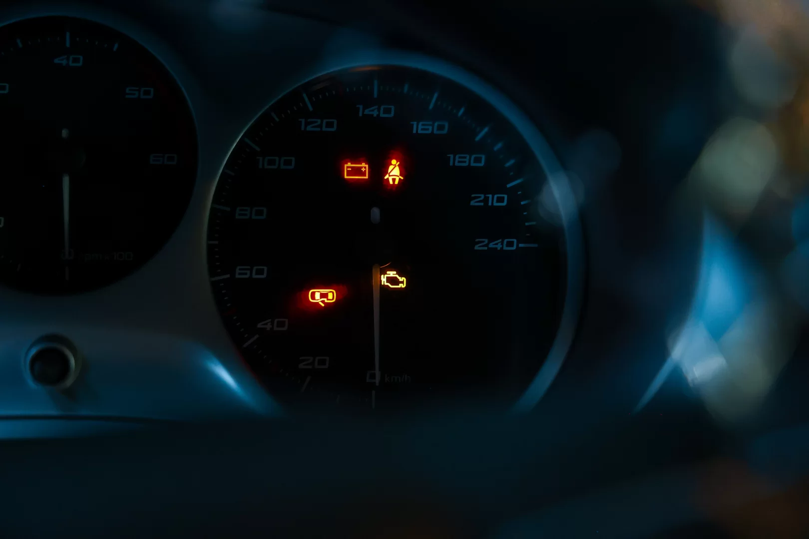 Kontrolka Check Engine Kontrolka Check Engine na desce rozdzielczej auta