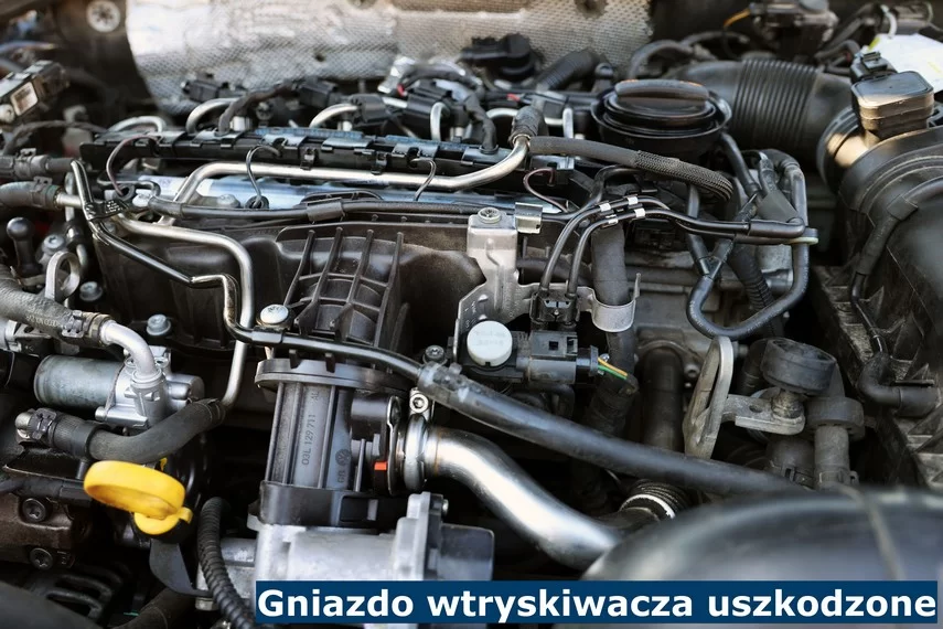 Gniazdo wtryskiwacza uszkodzone Gniazdo wtryskiwacza uszkodzone