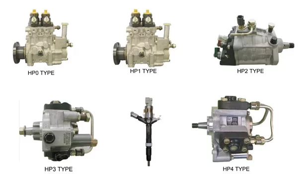 Wtryskiwacz i różne typy pomp Denso Common Rail