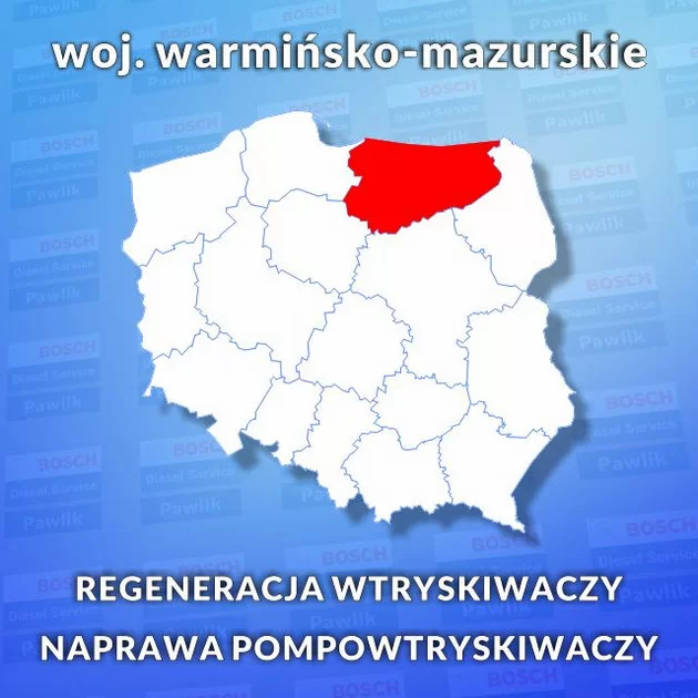 regeneracja wtryskiwaczy Warmińsko-Mazurskie