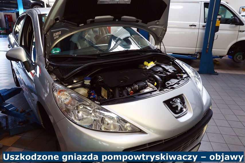 Uszkodzone gniazda pompowtryskiwaczy – objawy Uszkodzone gniazda pompowtryskiwaczy