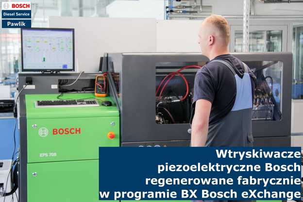 Wtryskiwacze piezoelektryczne Bosch regenerowane fabrycznie w programie BX Bosch eXchange Stół probierczy Bosch EPS 708