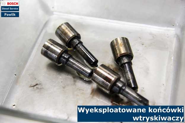 Wyeksploatowane końcówki wtryskiwaczy Zużyte końcówki wtryskiwacza