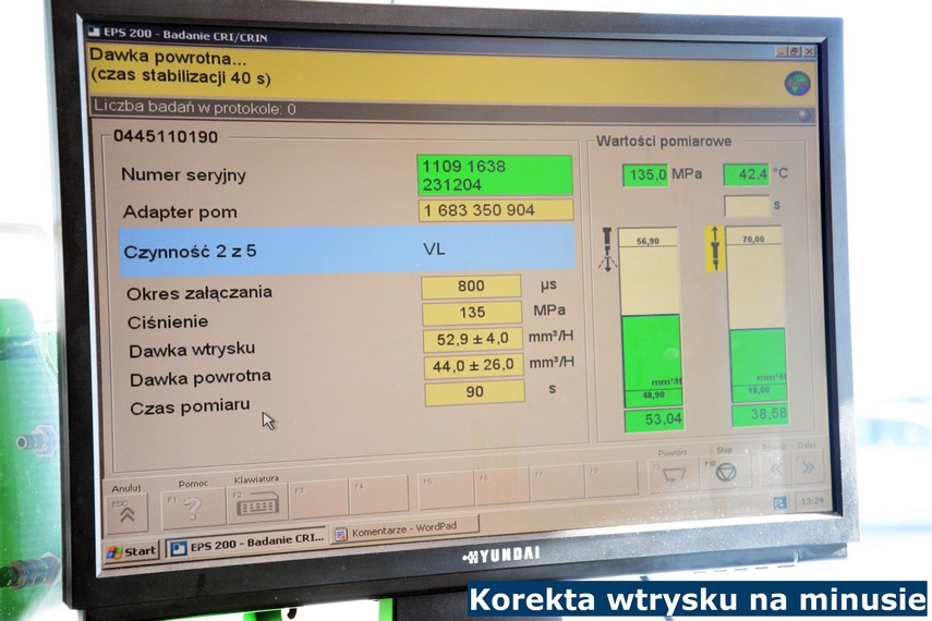 Korekta wtrysku na minusie Korekta wtrysku na minusie