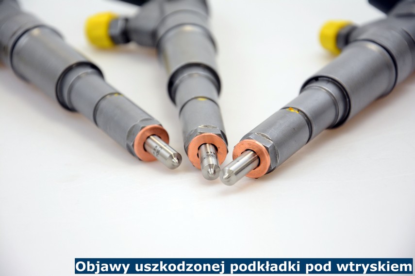 Objawy uszkodzonej podkładki pod wtryskami Objawy uszkodzonej podkładki pod wtryskami