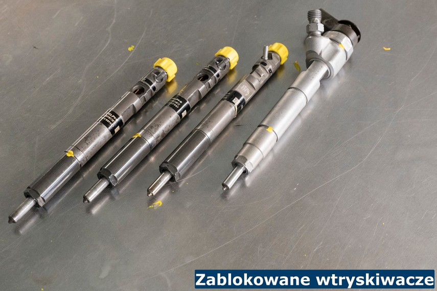 Zablokowane wtryskiwacze Przykładowe wtryskiwacze podczas regeneracji